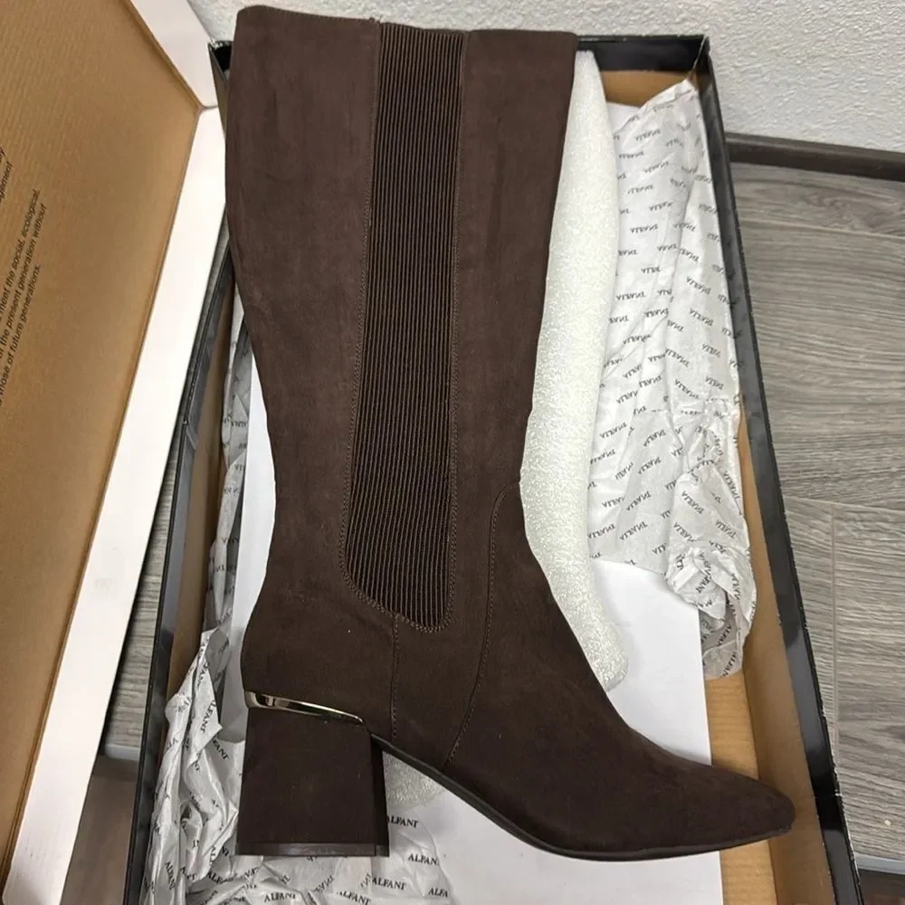 Alfani Womens Rae Microsuede Tall Knee-High Boots